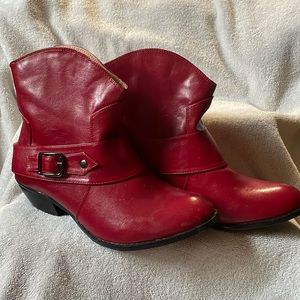Short boot western style with a 
1 1/2”heel-  Never worn